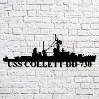 Uss Collett Dd 730 Navy Ship Metal Art, Custom Us Navy Ship Cut Metal Sign, Gift For Navy Veteran, Navy Ships Silhouette Metal Art, Navy Home Decor Laser Cut Metal Signs Custom Gift Ideas