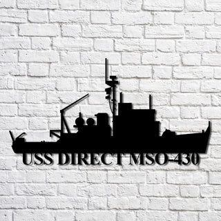 Uss Direct Mso430 Navy Ship Metal Art, Custom Us Navy Ship Cut Metal Sign, Gift For Navy Veteran, Navy Ships Silhouette Metal Art, Navy Home Decor Laser Cut Metal Signs Custom Gift Ideas