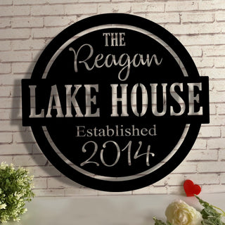 Personalized Lake House Metal Sign, Family Name Lake House Metal Sign, Lake House Decor, Lake House Sign, Lake House Metal Art Laser Cut Metal Signs Custom Gift Ideas