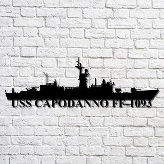 Uss Capodanno Ff1093 Navy Ship Metal Art, Custom Us Navy Ship Cut Metal Sign, Gift For Navy Veteran, Navy Ships Silhouette Metal Art, Navy Home Decor Laser Cut Metal Signs Custom Gift Ideas