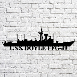 U.s.s. Doyle Ffg39 Navy Ship Metal Art, Custom Us Navy Ship Cut Metal Sign, Gift For Navy Veteran, Navy Ships Silhouette Metal Art, Navy Home Decor Laser Cut Metal Signs Custom Gift Ideas