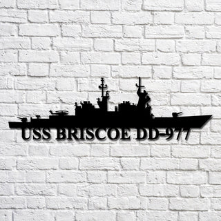 Uss Briscoe Dd977(2) Navy Ship Metal Art, Custom Us Navy Ship Cut Metal Sign, Gift For Navy Veteran, Navy Ships Silhouette Metal Art, Navy Home Decor Laser Cut Metal Signs Custom Gift Ideas