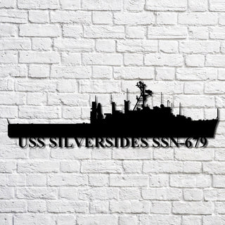 Uss Silversides Ssn679 Navy Ship Metal Art, Gift For Navy Veteran, Navy Ships Silhouette Metal Art, Navy Home Decor Laser Cut Metal Signs Custom Gift Ideas