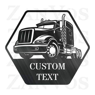 Semi Truck Monogram V4 Customized Metal Signs, Custom Metal Sign, Custom Signs, Metal Sign Laser Cut Metal Signs Custom Gift Ideas