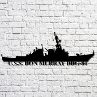 U.s.s. Don Murray Ddg84 Navy Ship Metal Art, Custom Us Navy Ship Cut Metal Sign, Gift For Navy Veteran, Navy Ships Silhouette Metal Art, Navy Home Decor Laser Cut Metal Signs Custom Gift Ideas