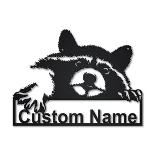 Personalized Raccoon Metal Sign Art, Custom Raccoon Metal Sign, Animal Funny, Father's Day Gift, Pets Gift Laser Cut Metal Signs Custom Gift Ideas