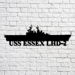 Uss Essex Lhd2 Navy Ship Metal Art, Custom Us Navy Ship Cut Metal Sign, Gift For Navy Veteran, Navy Ships Silhouette Metal Art, Navy Home Decor Laser Cut Metal Signs Custom Gift Ideas