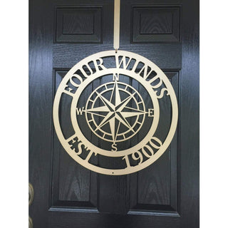 Personalized Nautical Compass Sign, Cut Metal Sign, Metal Wall Art, Metal House Sign Laser Cut Metal Signs Custom Gift Ideas