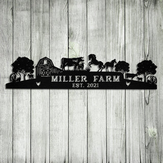 Personalized Metal Farm Sign Barn Cow Horse Chicken Tractor Monogram, Metal Laser Cut Metal Signs Custom Gift Ideas