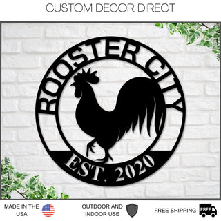 Custom Rooster House Sign, Rooster House Coop Sign, Rooster Decor, Our Little Coop Sign Metal Sign, Chicken Sign, Personalized Coop Sign Laser Cut Metal Signs Custom Gift Ideas