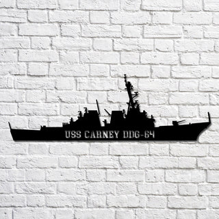 Uss Carney Ddg64 Navy Ship Metal Art, Custom Us Navy Ship Cut Metal Sign, Gift For Navy Veteran, Navy Ships Silhouette Metal Art, Navy Home Decor Laser Cut Metal Signs Custom Gift Ideas