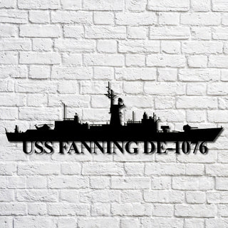 Uss Fanning De1076 Navy Ship Metal Art, Custom Us Navy Ship Cut Metal Sign, Gift For Navy Veteran, Navy Ships Silhouette Metal Art, Navy Home Decor Laser Cut Metal Signs Custom Gift Ideas