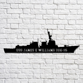 Uss James E Williams (ddg 95) Navy Ship Metal Art, Custom Us Navy Ship Cut Metal Sign, Gift For Navy Veteran, Navy Ships Silhouette Metal Art, Navy Home Decor Laser Cut Metal Signs Custom Gift Ideas