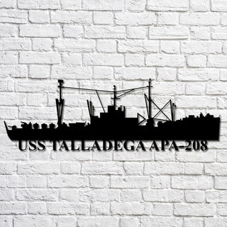 Uss Talladega Apa208 Navy Ship Metal Art, Gift For Navy Veteran, Navy Ships Silhouette Metal Art, Navy Home Decor Laser Cut Metal Signs Custom Gift Ideas