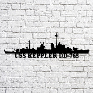 Uss Keppler Dd 765 Navy Ship Metal Art, Custom Us Navy Ship Cut Metal Sign, Gift For Navy Veteran, Navy Ships Silhouette Metal Art, Navy Home Decor Laser Cut Metal Signs Custom Gift Ideas