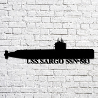 Uss Sargo Ssn 583 V2 Navy Ship Metal Art, Gift For Navy Veteran, Navy Ships Silhouette Metal Art, Navy Home Decor Laser Cut Metal Signs Custom Gift Ideas