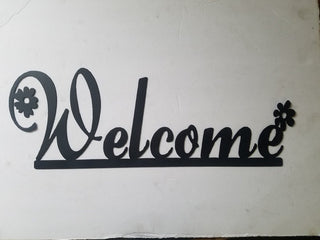 Welcome Flower Design Cut Metal Sign Laser Cut Metal Signs Custom Gift Ideas