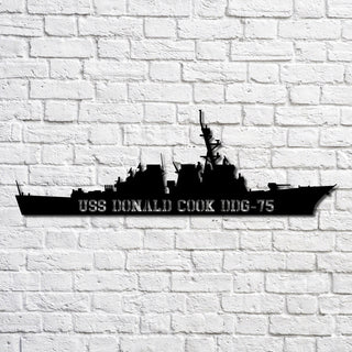 Uss Donald Cook Ddg75 Navy Ship Metal Art, Custom Us Navy Ship Cut Metal Sign, Gift For Navy Veteran, Navy Ships Silhouette Metal Art, Navy Home Decor Laser Cut Metal Signs Custom Gift Ideas