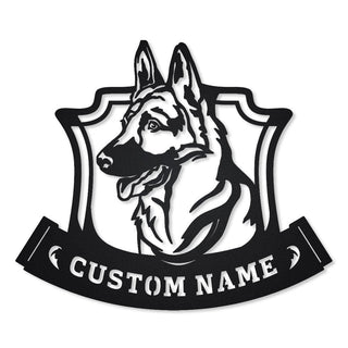 Personalized German Shepherd Monogram Metal Sign Art, Custom German Shepherd Metal Sign, German Shepherd Gifts For Men, Dog Gift, Laser Cut Metal Signs Custom Gift Ideas