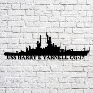 Uss Harry E Yarnell Cg17 Navy Ship Metal Art, Custom Us Navy Ship Cut Metal Sign, Gift For Navy Veteran, Navy Ships Silhouette Metal Art, Navy Home Decor Laser Cut Metal Signs Custom Gift Ideas