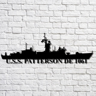 U.s.s. Patterson De 1061 Navy Ship Metal Art, Custom Us Navy Ship Cut Metal Sign, Gift For Navy Veteran, Navy Ships Silhouette Metal Art, Navy Home Decor Laser Cut Metal Signs Custom Gift Ideas