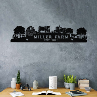 Personalized Metal Farm Sign Barn Cow Tractor Hay Bale Monogram, Metal Laser Cut Metal Signs Custom Gift Ideas