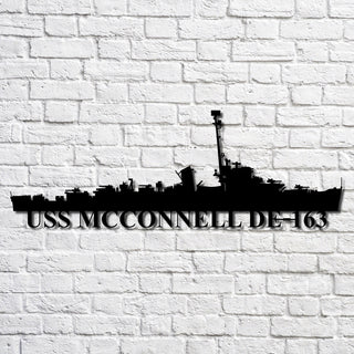 Uss Mcconnell Navy Ship Metal Art, Gift For Navy Veteran, Navy Ships Silhouette Metal Art, Navy Home Decor Laser Cut Metal Signs Custom Gift Ideas