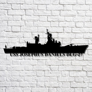 Uss Josephus Daniels Dlg27 Navy Ship Metal Art, Gift For Navy Veteran, Navy Ships Silhouette Metal Art, Navy Home Decor Laser Cut Metal Signs Custom Gift Ideas