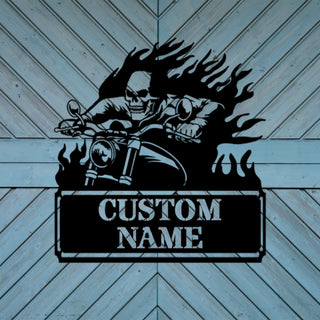 Screaming Motorcycle Demon Personalized Indoor Outdoor Steel Wall Sign Birthday Father's Day Husband Grandfather Son Brother Man Cave Garage Laser Cut Metal Signs Custom Gift Ideas