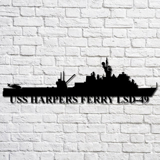 Uss Harpers Ferry Lsd49 Navy Ship Metal Art, Custom Us Navy Ship Cut Metal Sign, Gift For Navy Veteran, Navy Ships Silhouette Metal Art, Navy Home Decor Laser Cut Metal Signs Custom Gift Ideas