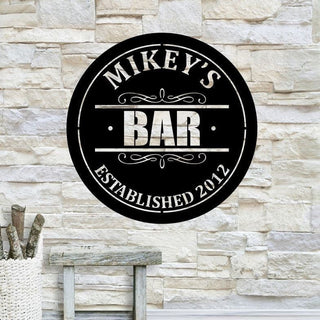 Personalized Metal Bar Sign, Fathers Day Gift, Metal Sign, Established Date, Custom Bar Plaque, Laser Cut Metal Signs Custom Gift Ideas