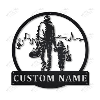 Electric Guitar Father And Son Personalized Monogram Metal Wall Decor, Cut Metal Sign, Metal Wall Art, Metal House Sign, Metal Laser Cut Metal Signs Custom Gift Ideas