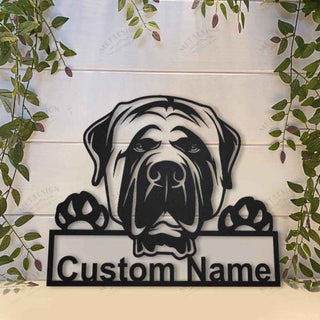 English Mastiff Dog Personalized Metal Wall Decor, Cut Metal Sign, Metal Wall Art, Metal House Sign, Metal Laser Cut Metal Signs Custom Gift Ideas