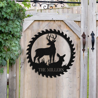 Deer Hunting Hunter Metal Sign Monogram, Wall Decor, Art Gift For Him, Metal Laser Cut Metal Signs Custom Gift Ideas