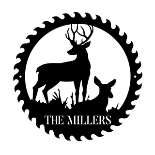 Deer Hunting Hunter Metal Sign Monogram, Wall Decor, Art Gift For Him, Metal Laser Cut Metal Signs Custom Gift Ideas