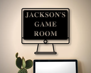 Personalized Metal Computer Sign, Game Room Sign, Game Room Computer Metal Signs, Personalized Computer Decor, Computer Party Decor, Laser Cut Metal Signs Custom Gift Ideas