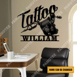 Custom Tatto Studio Metal Art, Father's Day Steel Art Gift, Metal Laser Cut Metal Signs Custom Gift Ideas