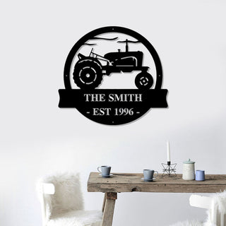 Personalized Tractor Metal Sign, Metal Farm Sign, Farmhouse Decoration, Gift For Farmer, Farm Sign, Custom Name For Farmer, Laser Cut Metal Signs Custom Gift Ideas