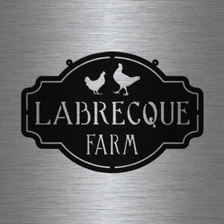 Metal Farm Sign , Chickens Personalized Family Name Metal Sign Housewarming Gift Wedding Gift Personalized Gift Metal Wall Art, Laser Cut Metal Signs Custom Gift Ideas