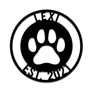 Personalized Dog Paw Metal Sign, Custom Pet Art Gift For Dog Lovers, Metal Laser Cut Metal Signs Custom Gift Ideas