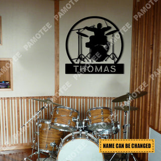 Personalized Drummer Male Metal Sign, Steel Gift For Drum Lovers, Metal Laser Cut Metal Signs Custom Gift Ideas