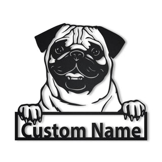 Personalized Pug Dog Metal Sign Art, Custom Pug Dog Metal Sign, Boxer Dog Funny, Dog Gift, Animal Custom, Laser Cut Metal Signs Custom Gift Ideas