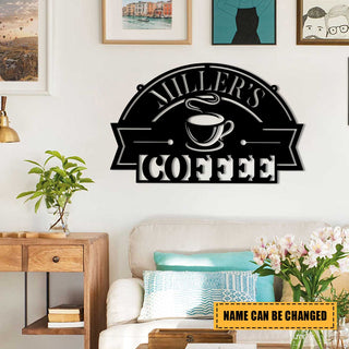 Personalized Coffee Metal Bar Sign, Custom Kitchen Housewarming Wall Decor, Wedding, Anniversary Art Gift, Metal Laser Cut Metal Signs Custom Gift Ideas