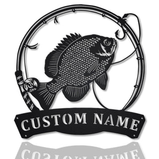 Personalized Bluegill Fishing Fish Pole Metal Sign Art, Custom Bluegill Fishing Metal Sign, Bluegill Fishing Gift, Decor Decoration, Laser Cut Metal Signs Custom Gift Ideas