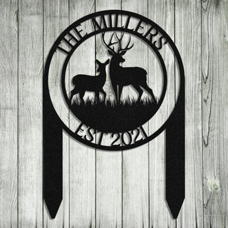 Personalized Deer Hunting Hunter Metal Sign, Custom Farm, Cabin, Lodge, Metal Laser Cut Metal Signs Custom Gift Ideas