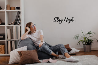 Stay High Metal Wall Letters, Metal Wall Art, Living Room Decor, Metal Wall Decor, Housewarming Gift, Quote Wall Art, Home Decor,, Metal Laser Cut Metal Signs Custom Gift Ideas