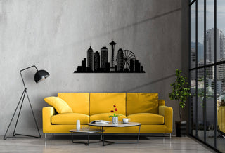 Seattle City Silhouette Metal Wall Art, Metal Wall Decor, Housewarming Gift, Home Office Living Room Decor, Wall Hangings,, Metal Laser Cut Metal Signs Custom Gift Ideas