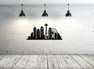 Seattle City Silhouette Metal Wall Art, Metal Wall Decor, Housewarming Gift, Home Office Living Room Decor, Wall Hangings,, Metal Laser Cut Metal Signs Custom Gift Ideas