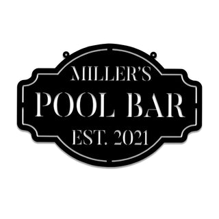 Personalized Metal Pool Bar Sign, Custom Pub, Lounge, Caf? Wall Decor, Wedding Art Gift For Him/her, Metal Laser Cut Metal Signs Custom Gift Ideas