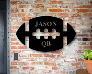 Personalized Metal Football Sign, Boys Football Art, Outdoor Patio Metal Signs, Personalized Football Sign, Football Party Decor, Laser Cut Metal Signs Custom Gift Ideas